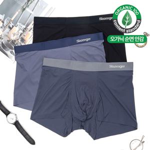 남성 무봉제 유기농 순면안감 드로즈 팬티 3매세트