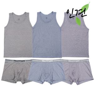 부드러운 촉감의 인견 남성 런닝+드로즈팬티 속옷세트 6매