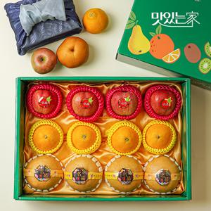 [보자기동봉] 고급 혼합 과일 선물세트 (사과/배/레드향/한라봉/애플망고)