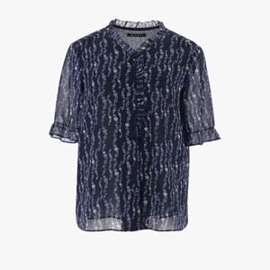 셔링넥 쉬폰 프린트 블라우스 1K62504