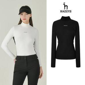 [행사]헤지스여성 기모 자카드 긴팔티 평상겸용 반폴라 골프티셔츠 HWTS5D713