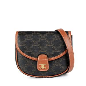 숄더백 베사체 미니 트리옹프 캔버스 카프스킨 탄