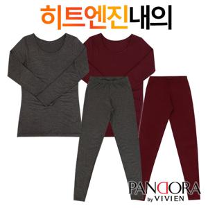 히트엔진 9부동내의 상하의세트[PLG1553ap]90~100/여성동내의