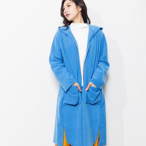 [최초가 218000원] 플리스 후드 롱 점퍼 (AHSOJP03)-BLUE