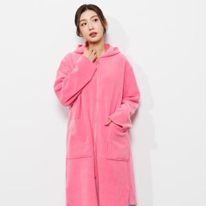[최초가 218000원] 플리스 후드 롱 점퍼 (AHSOJP03)-PINK