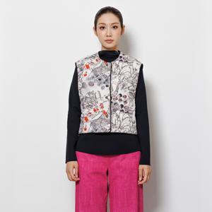 [최초가 312000원] 양면 호피믹스 패딩 베스트 (AHWPVT83) 아이보리