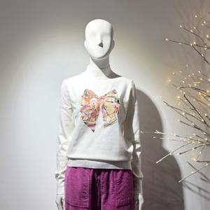 [최초가 124000원] 리본 원포인트 반목 니트 AHWOKP04