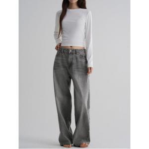 워싱 와이드 데님 - 라이트 그레이 (355921LPK2)