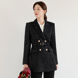 (~XXL까지) 아레엘 트위드 샤이닝 벨트 자켓 겨울 하객룩 펄사 오피스룩 모임룩 격식룩 연말룩 빅사이즈