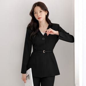 (~XXL까지) 마쥬 노카라 원버튼 벨트 자켓 봄 가을 포멀룩 하객룩 오피스룩 모임룩 격식룩 빅사이즈