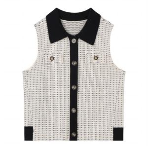 정가259000 트리밍 카라 니트 베스트 BHVCY2980