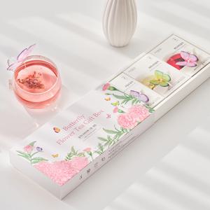 꽃을담다 나비티백 꽃차 핑크 3종 선물세트(구절초,맨드라미,아카시아) + 쇼핑백