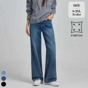 [브리치]  / (찐스판6탄) 여성 밴딩 와이드 데님 팬츠