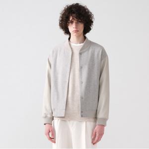 [STCO] 소매 배색 바시티 점퍼 아이보리 (세미오버핏)-SJPUC71NSI