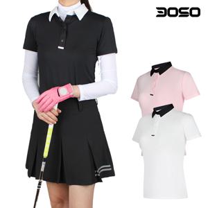 [삼공오공]여성골프웨어 여름 카라배색 반팔 골프티셔츠/WLMHK