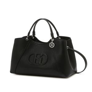 [인기신상]HIBA6E501BK_여성 블랙 로고장식 가죽 토트백