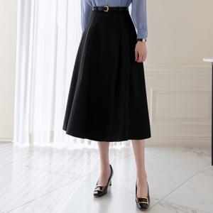 (~XXL까지) 루무안 트위드 플레어 벨트 스커트 봄 가을 롱기장 하객룩 오피스룩 모임룩 격식룩 빅사이즈