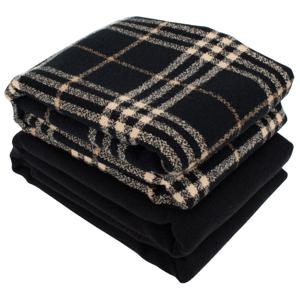 무릎 담요 (110x75) 체크 블랙 캠핑 쇼파 블랭킷 최고급 국산 러그