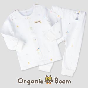 인증받은 진짜 오가닉 25년 청사해 뱀띠해 무형광 유기농 아기뱀 봄 가을 아기 양면 내의