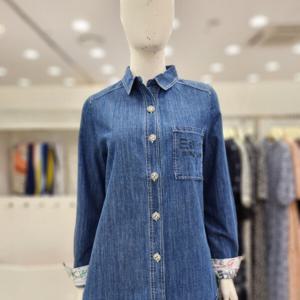 여성 23추 셔츠 남방 면 데님 청 블라우스JDF8WDB0100_US
