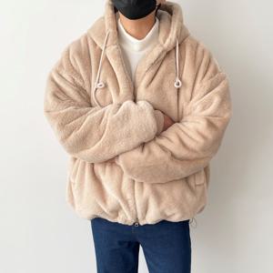 세상 부드러운 밍크 밍크퍼 후리스 오버핏 투웨이 보아털 양털 퍼 겨울 밍크후드집업 크롭 숏 아우터 패딩