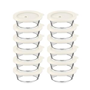 내열오븐유리 촉촉한 즉석한끼용기 원형 400mlx6p -2개 밥용기 유리용기 냉동밥보관 찜기 반찬통