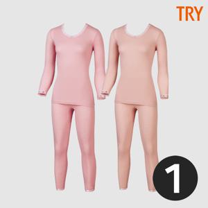 여성보온내의 겨울 베이직 동내의 면100 순면 레이스 내복세트