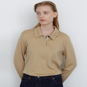 닥스 여성 [[24FW]] DLTS4DE81I2 [울] 베이지 로고자수 긴소매 카라 티셔츠