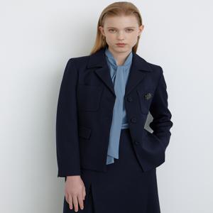 닥스 여성 [[24FW]] DLJA4D805N3 [반값[SET-UP][울100%] 네이비 크리스탈 브로치 자켓