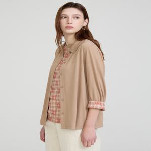 닥스 여성 [[24FW]] DLTS4D791I2 [가격인하][SET] 베이지 7부소매 셔츠&DD로고 프린트 민소매 티셔