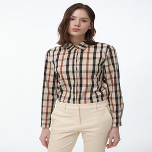 닥스 여성 [[24FW]] WKSH4D803W3 [스테디셀러][면] 브라운 체크 닥스자수 긴소매 셔츠