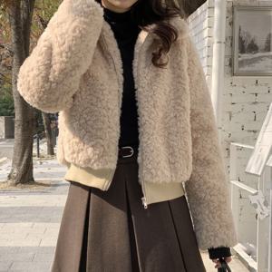 [브리치] 10가트 / 4718 카라 뽀글이 숏 자켓 점퍼 겨울 아우터