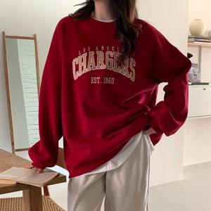 [브리치] 10가트 /  자체제작  융기모 차지 레터링 오버핏 맨투맨 티셔츠 겨울 빅사이즈 TS150