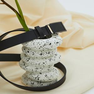 액세서리 남성 JUBE5F051BK|[길이조절가능] 블랙 무광 버클 라미네이팅 가죽 벨트