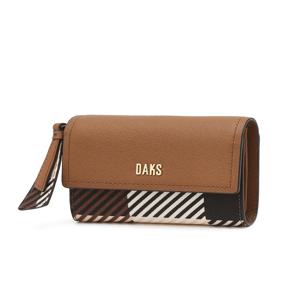 액세서리 여성 [[24FW]] WCWA4F291W2 [스테디셀러] 브라운 체크배색 가죽 반지갑