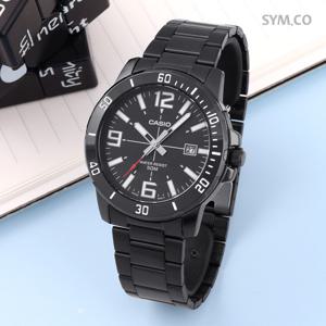 MTP-VD01B-1B 다이버룩 빈티지 올블랙 스포츠 남자 메탈 시계 d