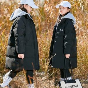 롱패딩 남녀공용 따뜻한 아동용 겨울 귀여운 덕 다운 오리털 점퍼 어린이 후드 집업