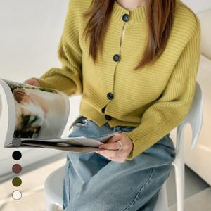 크롭 가디건 여성 울 니트카디건