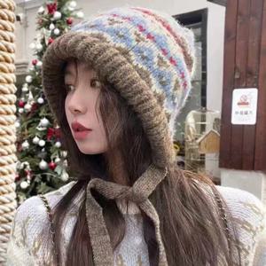 귀달이모자 니트 겨울모자 방한 버킷햇 벙거지 여성 털모자 OFS-DMHT04