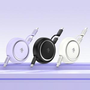 2025년형 Type-C to C+ 8pin 케이블 PD100W 릴타입 고속 충전 케이블 여행용 차량용 릴케이블