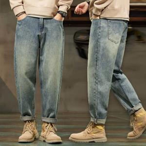 남자 가을 청바지 빈티지 테이퍼드 배기 데님 팬츠 9부 작업복 바지 봄 롤업 시즌 할인 중