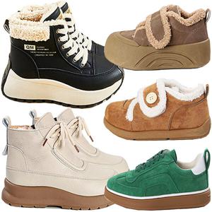 여성 겨울 털 운동화 키높이 스니커즈 하이탑 방한화 털운동화 털신 패션 슬립온 런닝화 조깅화 통굽 여자