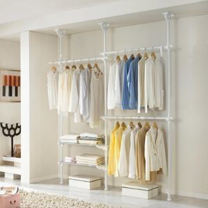 이지온 튼튼한 선반 시스템 행거 EO-305W 폭조절 2단 시스템 조립식 원룸 가성비 행거