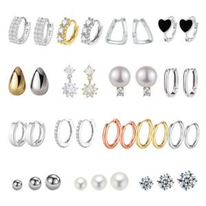 귀걸이 실버 925 은 골드 금 링 큐빅 드롭 물방울 귀걸이 결혼식