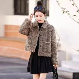 여자 키작녀 페이크 퍼 자켓 양털 뽀글이 숏 자켓