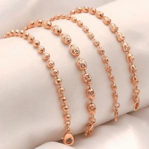 14K GP 로즈골드 컷팅 볼 체인 고급 패션 팔찌/ 볼드 라운드 볼 디자인 택 1