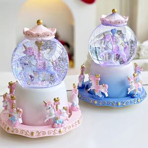 회전목마 오르골 스노우볼 조명 장식품 소품 장식 워터볼 2color