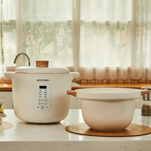 더 건강한 세라믹 팟 슬로우 멀티 전기 쿠커 저온찜기 3.5L 화이트