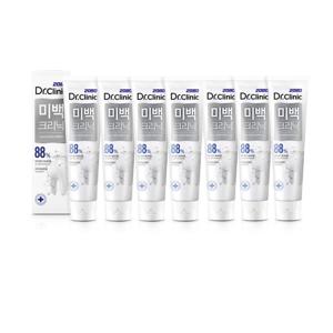 2080 닥터크리닉 미백치약 120g x 8개 하얀이 88% 치아 밝기 개선 변색 누런이 누런니 개선