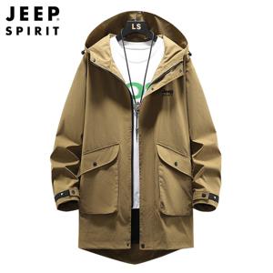 JEEPspirit 남자 봄가을 중장기장 캐주얼 코트